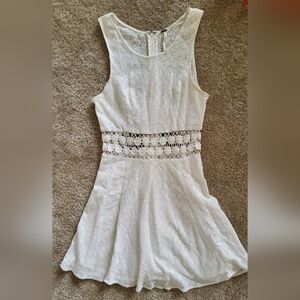 Free People Cream Floral Lace Maxi Dress